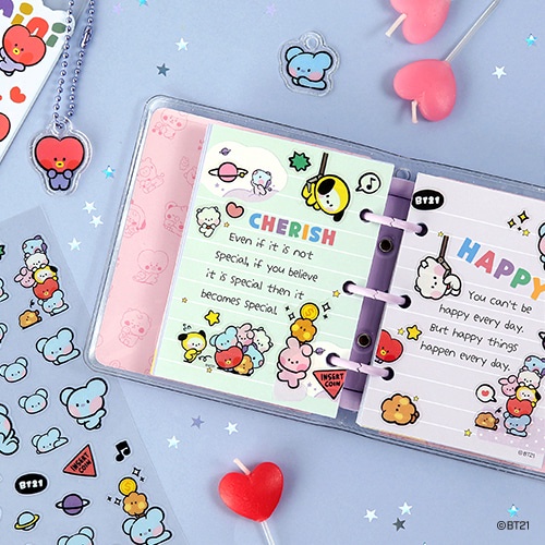 MONOPOLY LINE FRIENDS BT21 MININI CLEAR STICKER HÌNH DÁN BT21 MININI