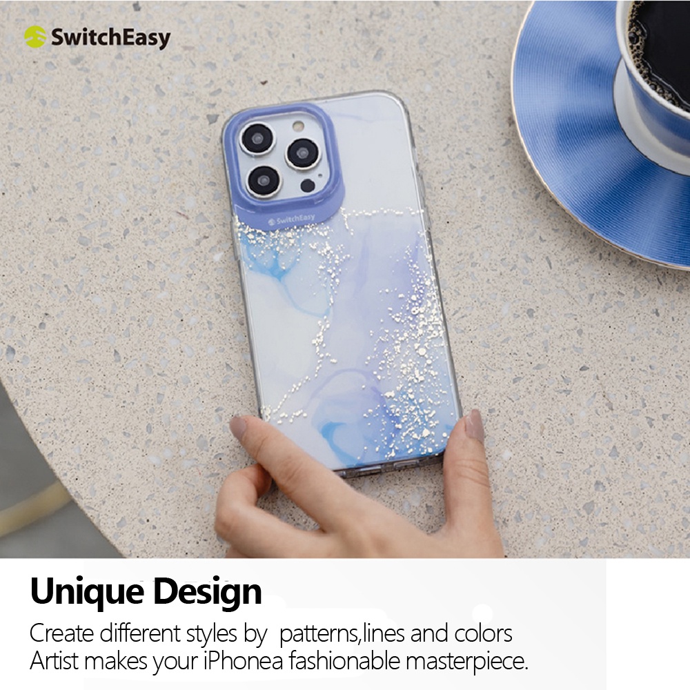 Switcheasy Artist Double In-Mold Decor Case cho iPhone 14 14 Plus 14 Pro 14 Pro Max 3D Chống va đập Mặt sau cứng bảo vệ cấp quân sự & Chống xước