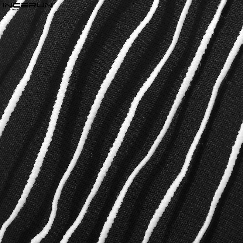 INCERUN Áo Tank Top Không Tay Màu Trơn Phối Tua Rua Thời Trang Dự Tiệc Cho Nam