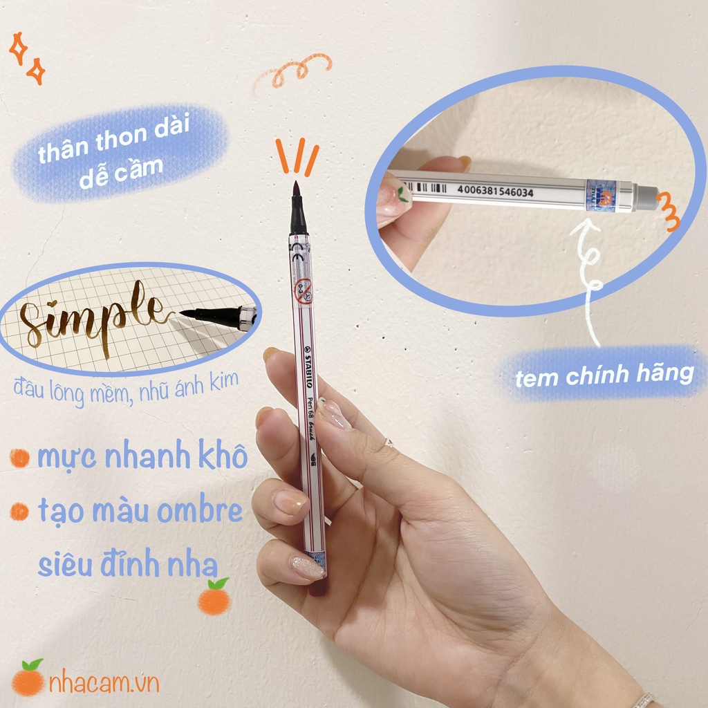 Bút Viết Calligraphy STABILO Pen 68 Brush Nhà Cam