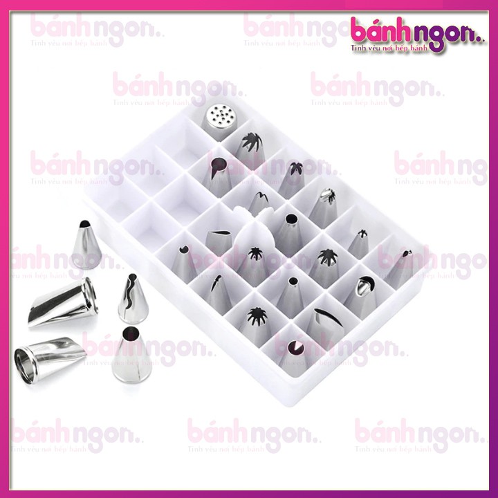 Bộ đui bắt bông kem cơ bản 24 chiếc size nhỏ + trung