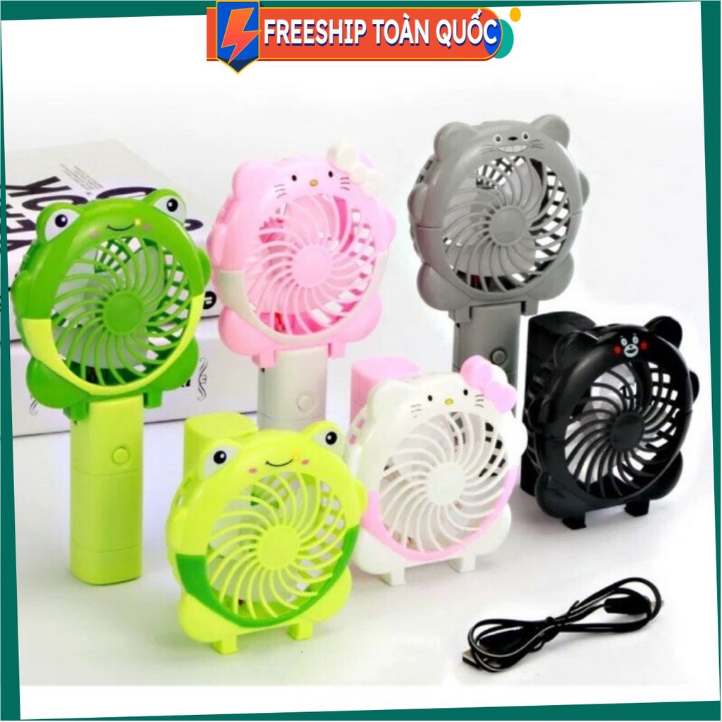 PVN25511 Quạt tích điện mini cầm tay hoạt hình không có đèn để bàn cẩm tay đều được T2 .