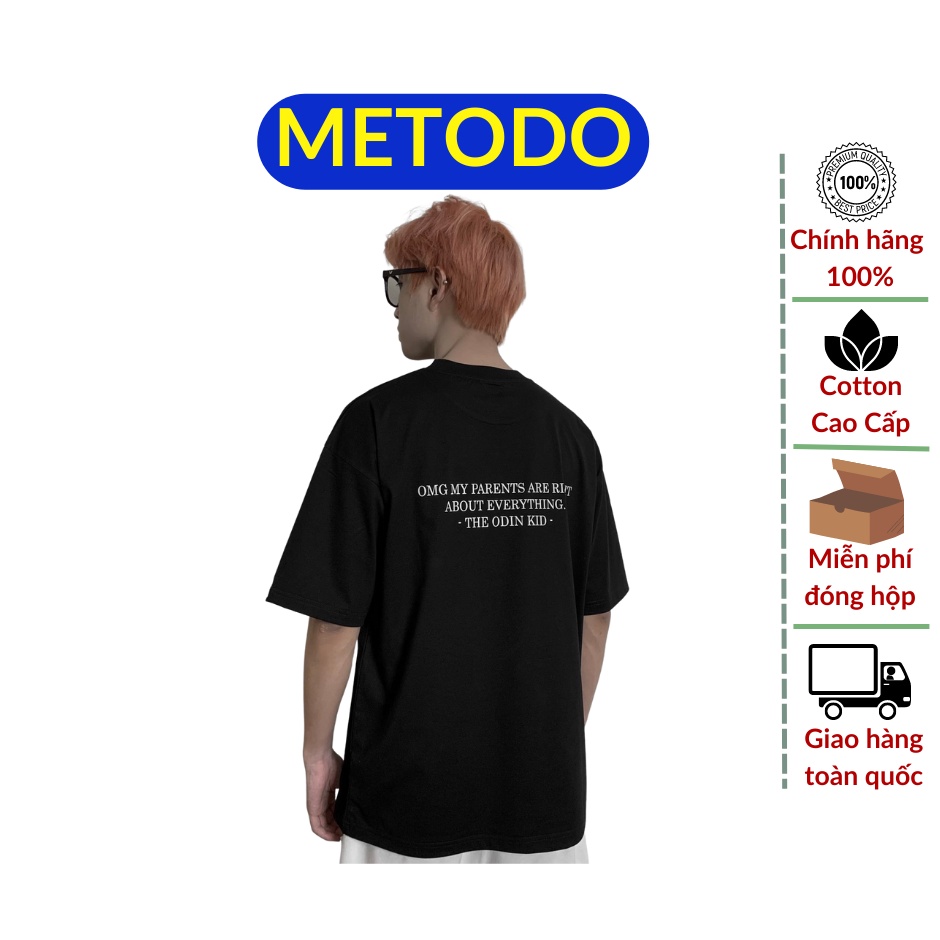 Áo thun unisex tay lở form rộng vải cotton mềm mịn. Áo phông nam nữ đen hình in sắc nét bền đẹp K056