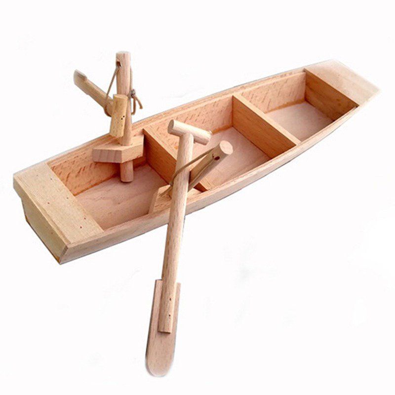 Mô Hình Thuyền Gỗ Mini Nhiều Màu Sắc Dùng Để Trang Trí