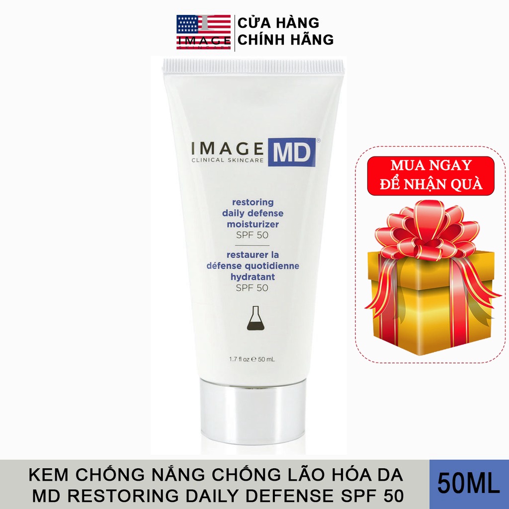 Kem chống nắng chống lão hóa da Image Skincare MD Restoring Daily Defense Moisturizer SPF 50+