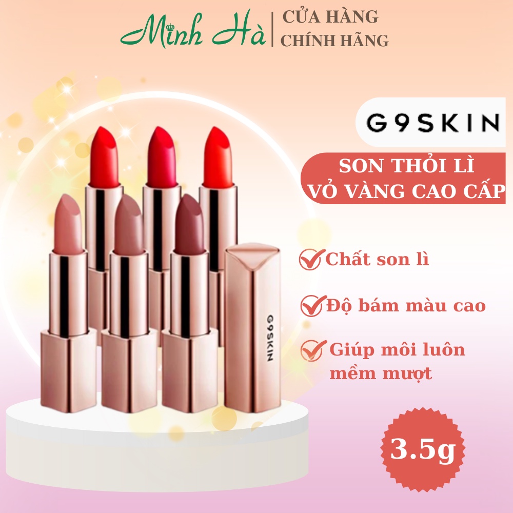 Son lì G9 Skin First V-Fit Lipstick chất siêu mịn, bám màu lâu