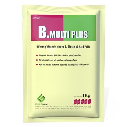B.MULTI PLUS (1Kg) Bcomplex Bmulti plus Tăng Tính Thèm Ăn, Vật Nuôi Ăn Nhiều, Mau Lớn, Đồng Đều