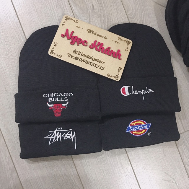 Mũ len beanies thêu Chicago Bulls