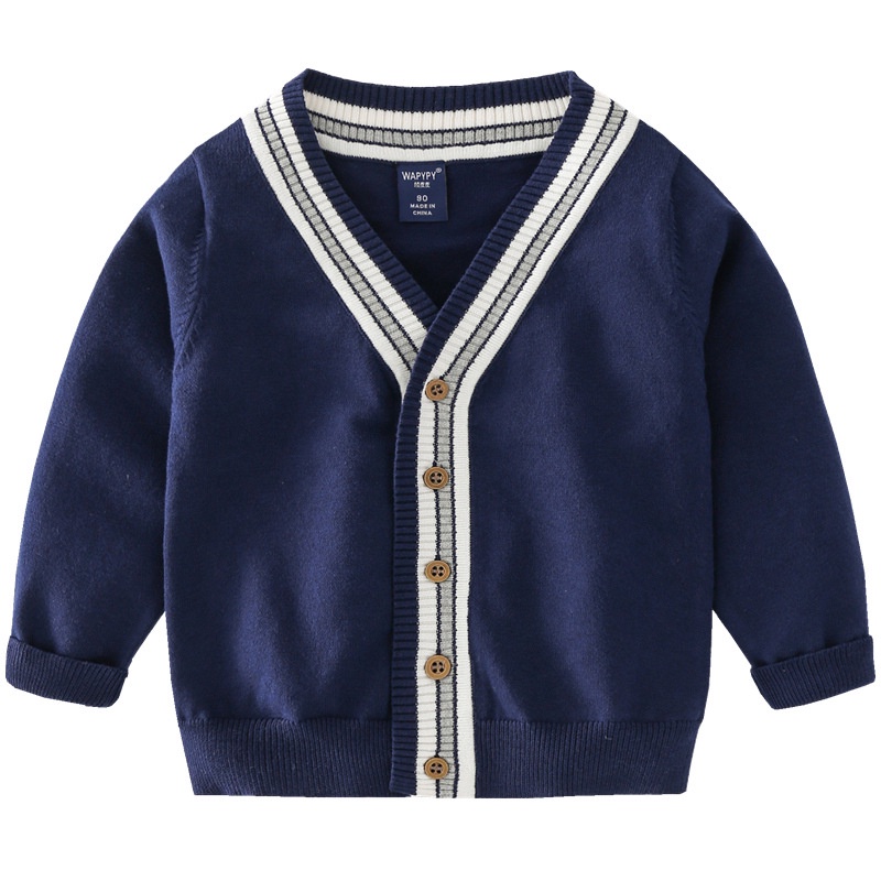 Áo khoác len mỏng cardigan bé trai WAPPY phong cách Hàn Quốc chất dày dặn cực đẹp 1-6 tuổi