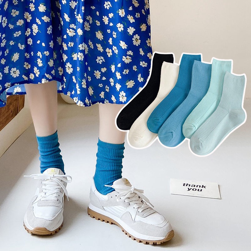 Vớ Cổ Trung Thoáng Khí Màu Sắc Đa Dạng Thời Trang Mùa Hè Cho Nữ