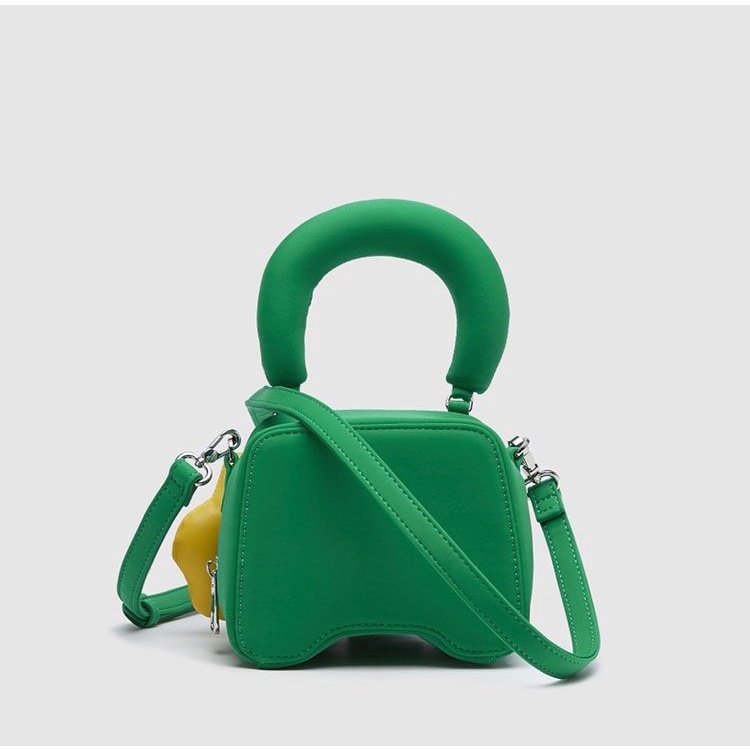 Túi Xách Đeo Vai Hình Vuông Nhỏ Màu Xanh Lá Hình Mặt Cười Phong Cách Thời Trang Mùa Hè Mẫu Mới 2022 Dành Cho Bạn Nữ