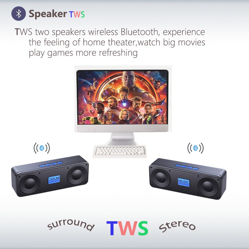 Loa bluetooth 5.0 nhỏ tích hợp mic có chức năng đọc thẻ micro FM radio