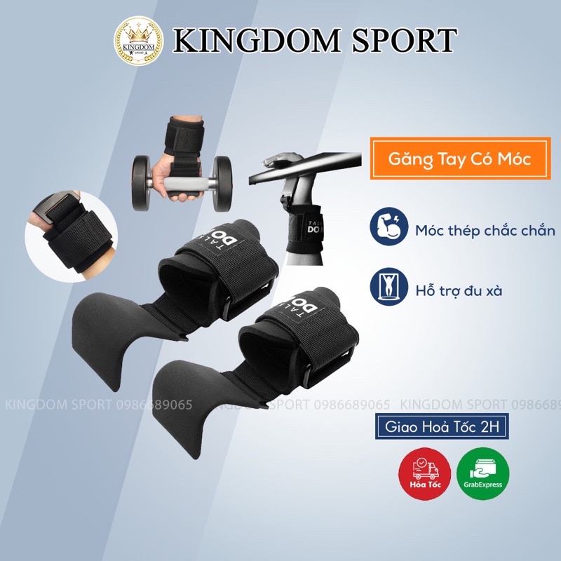 Quấn Cổ Tay Tập Xà Đơn Có Móc, Găng Tay Có Móc Nâng Tạ Aolikes KINGDOM SPORT (1 đôi)