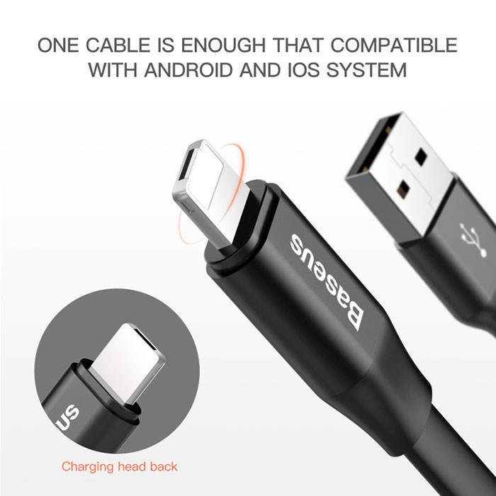 Cáp sạc Baseus đa năng 2 in 1 MicroUSB & Lightning 120CM Chính hãng