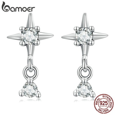 Bamoer Bông Tai bạc 925 Hình Ngôi Sao