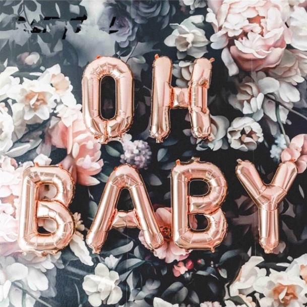 Bóng Chữ Cái Tông Màu Hồng Rose Gold Size 40CM Loại 1 Trang Trí Sinh Nhật Phòng Cưới - Kemshop K69