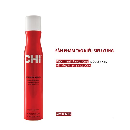 Gel xịt dưỡng tạo kiểu CHI Helmet Head Extra Firm Hair Spray 284g