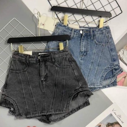 Quần váy jeans gân hàng QCL1
