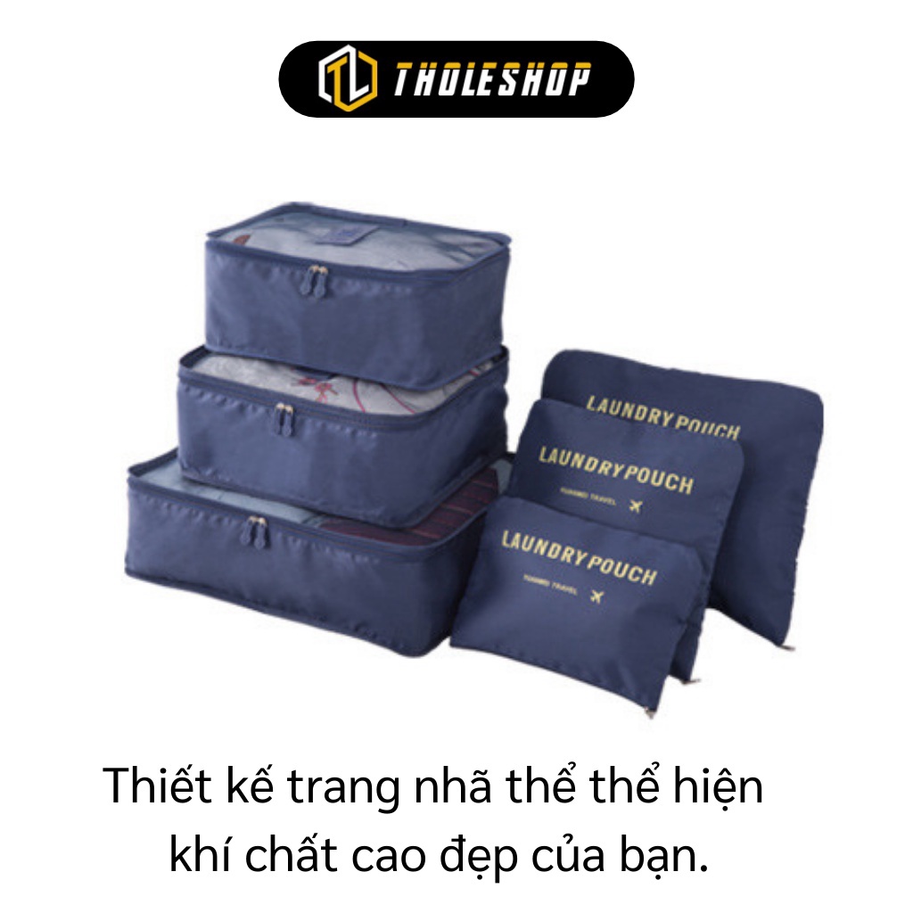 [SGD] Set túi đựng quần áo vật dụng - Bộ 6 Túi đựng đồ du lịch Laundry Pouch chất liệu cao cấp nhiều kích cỡ 2875