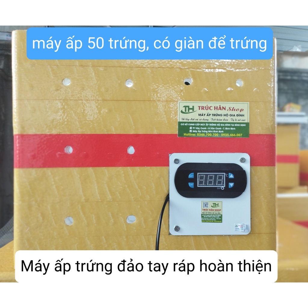 Máy ấp trứng đảo tay mini ráp hoàn thiện