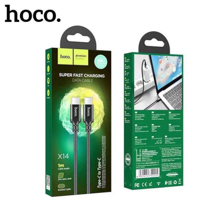 Cáp Sạc Siêu Nhanh Hoco X14 TypeC - TypeC PD 60W