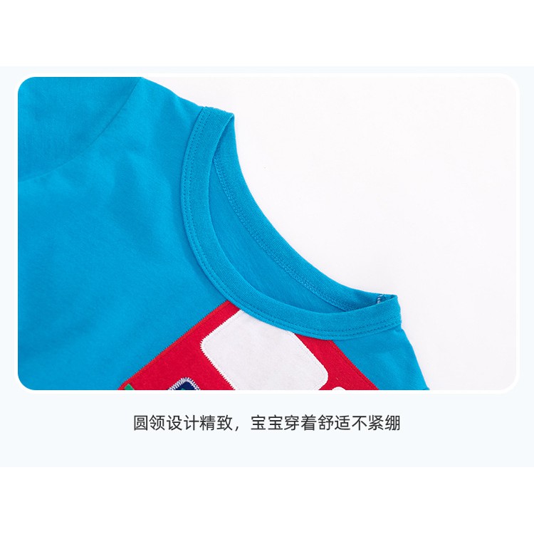 Áo thun cộc tay bé trai chính hãng LITTLE MAVEN - mẫu ATE045 ÁO XANH IN HÌNH XE BUS 2 TẦNG