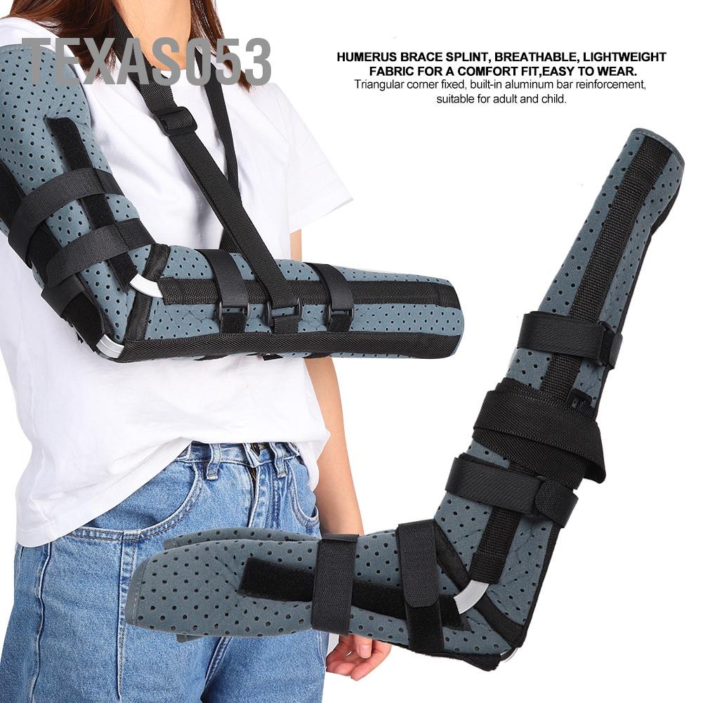Texas053 Thoáng khí Unisex Arm Sling Elbow Humerus Brace Nẹp Cánh tay Hỗ trợ phục hồi chấn thương