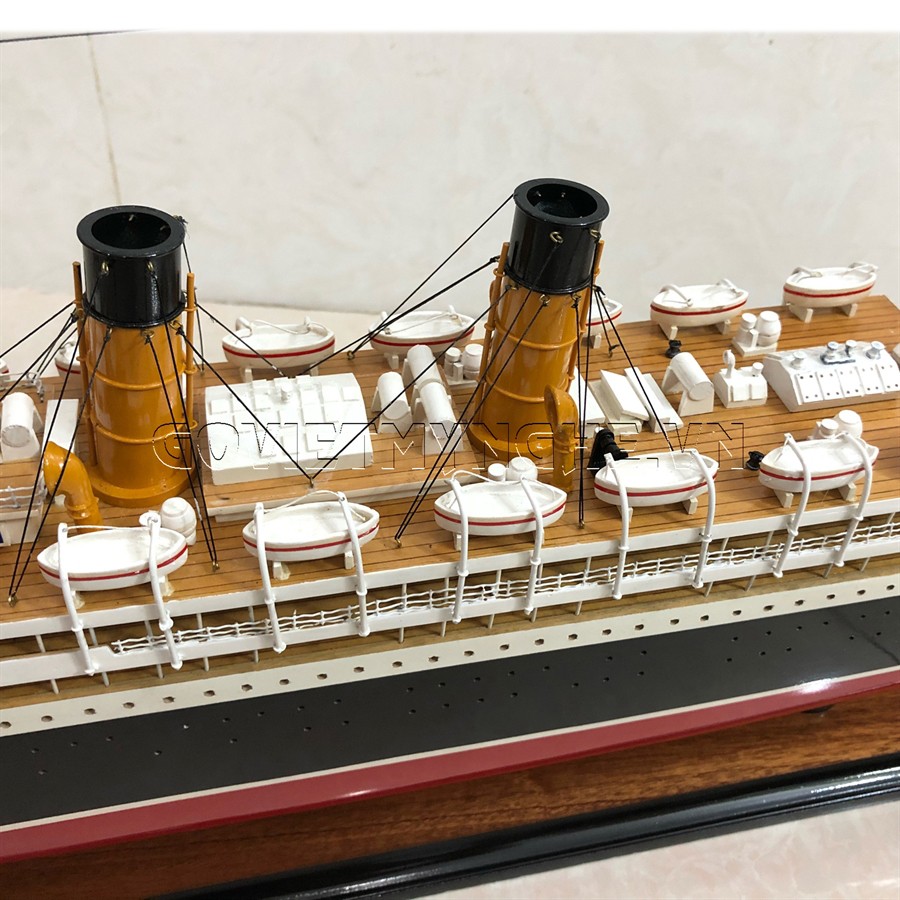 Mô Hình Du Thuyền Gỗ RMS Empress of Ireland - Thân 80cm - Gỗ Sơn