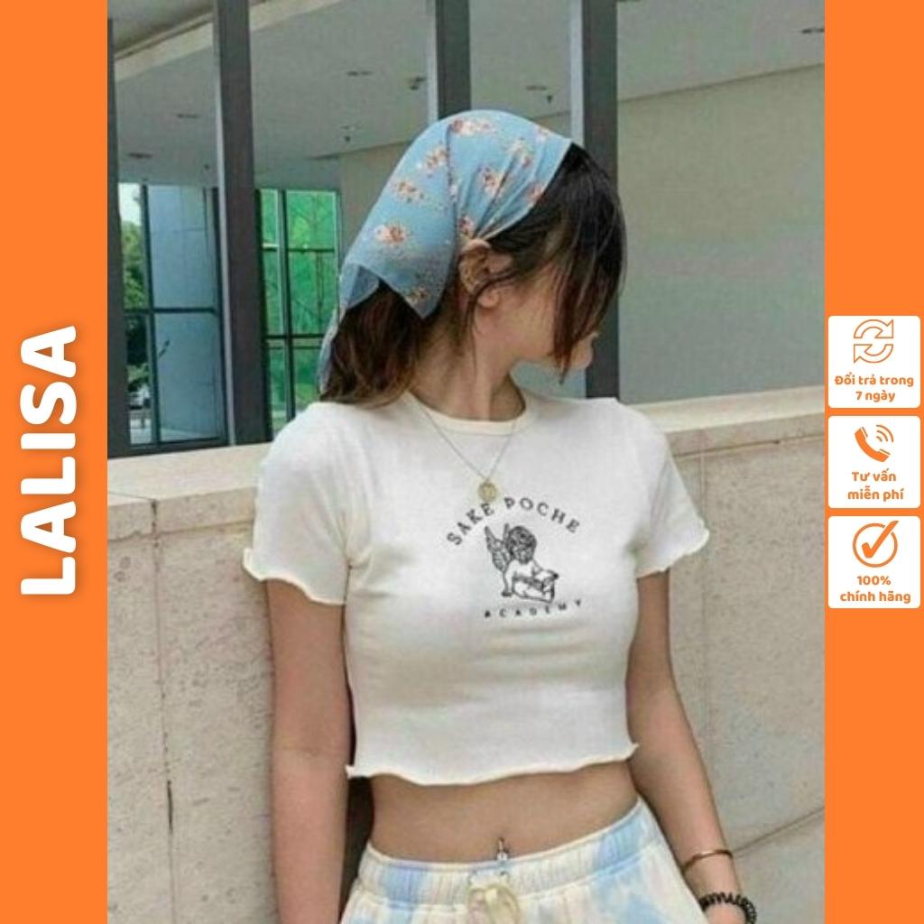 Áo Croptop Thun Nữ LALISA Tay Ngắn Kiểu Ôm Body Đẹp Thiết Kế Hàn Quốc Áo Crt Jennie Hai Màu Trắng Đen AOE19