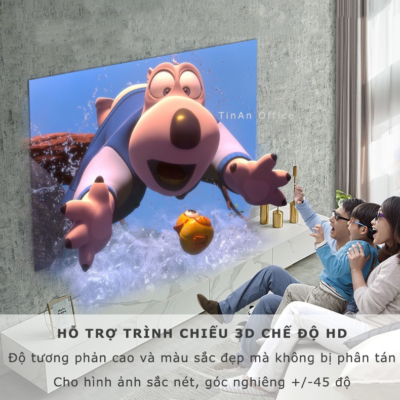 HD 4K Màn Chiếu Treo Tường Chuyên Dụng Cho Hình Ảnh Sắc Nét Sinh Động, 60 inch, 100 inch