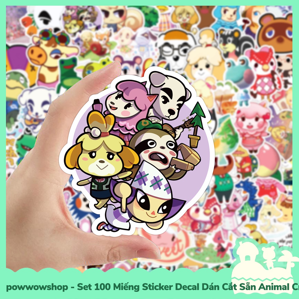 [Sẵn VN - Hỏa Tốc] Set 100 Miếng Sticker Decal Cắt Sẵn DIY Dán Trang Trí Vật Dụng Mẫu Game Animal Crossing New Horizons