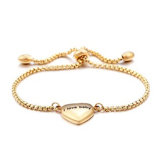 Lắc Tay Dây Rút Trái Tim Titan Ko Đen TT 2784
