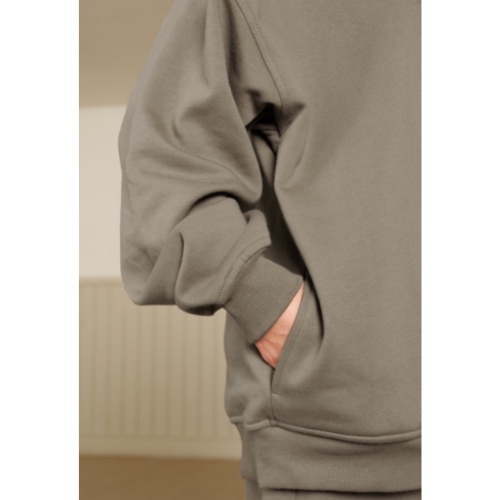 Áo hoodie trơn màu xám Tum Machines BLANK HOODIE - Grey