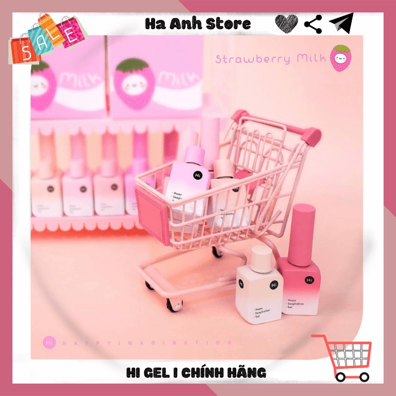 💖Hi Gel 9ml💖Sơn Thạch cao cấp Hàn quốc màu Dâu sữa ⭐️FreeShip⭐️Tách Set Strawberry Milk 2021 Collection