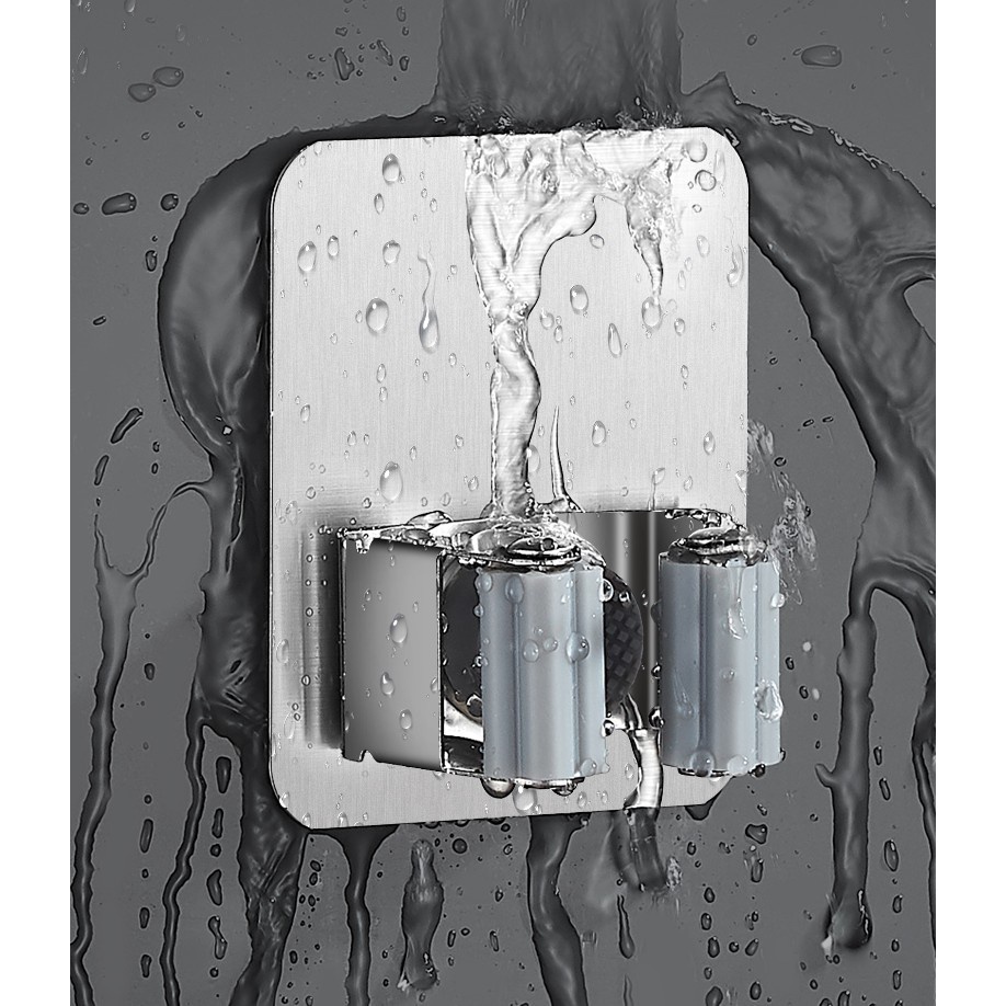Móc inox kẹp giữ chổi dán tường chống nước- có thể chịu lực lên đến 4kg