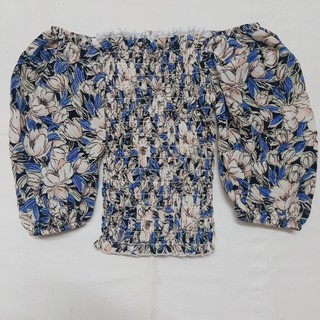 Áo Croptop Kiểu Hoa Voan Lụa