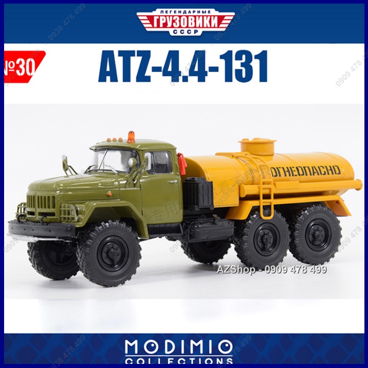 Mô Hình Hoàn Thiện Xe Tải Zil 131 ATZ 44 Chở Bồn Xăng Dầu - Tỉ Lệ 1:43 - Modimio