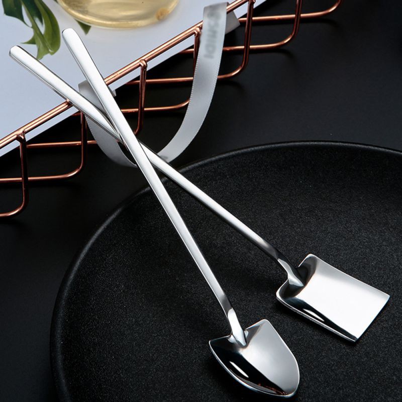 Thìa Cà Phê Hình Xẻng Bằng Thép Không Gỉ 304