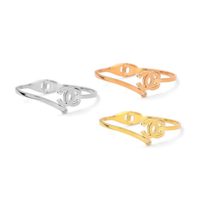 Vòng tay nữ titan cao cấp hinhd CC phun cát siêu đẹp, bền màu, hợp thời trang