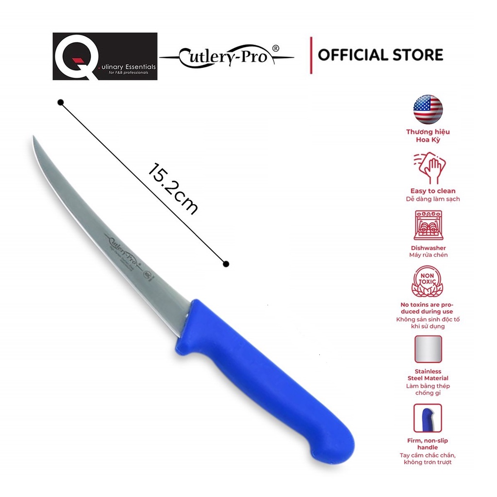 Dao Lóc Xương Cutlery-Pro Cán Xanh 152Mm