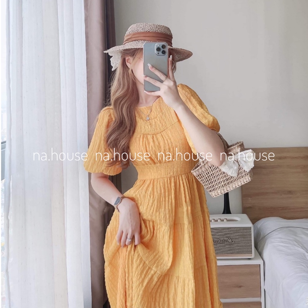 ĐẦM MIDI TIỂU THƯ XINH XẮN NAHOUSE VÁY XỐP NỐI TẦNG DÁNG XÒE ĐI CHƠI ĐI TIỆC CÔNG SỞ THIẾT KẾ HAI LỚP MÀU XANH HỒNG TÍM