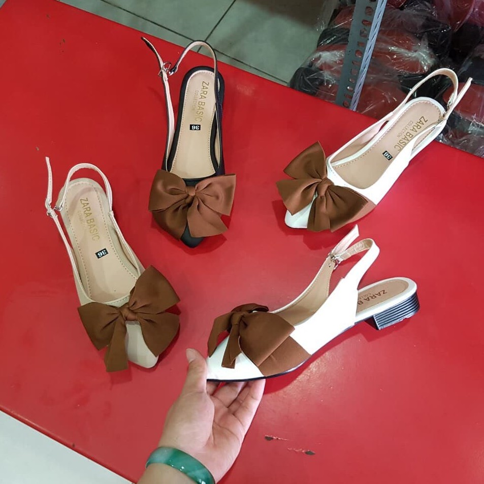 Giày búp bê nơ xòe 2 phân (hình thật)