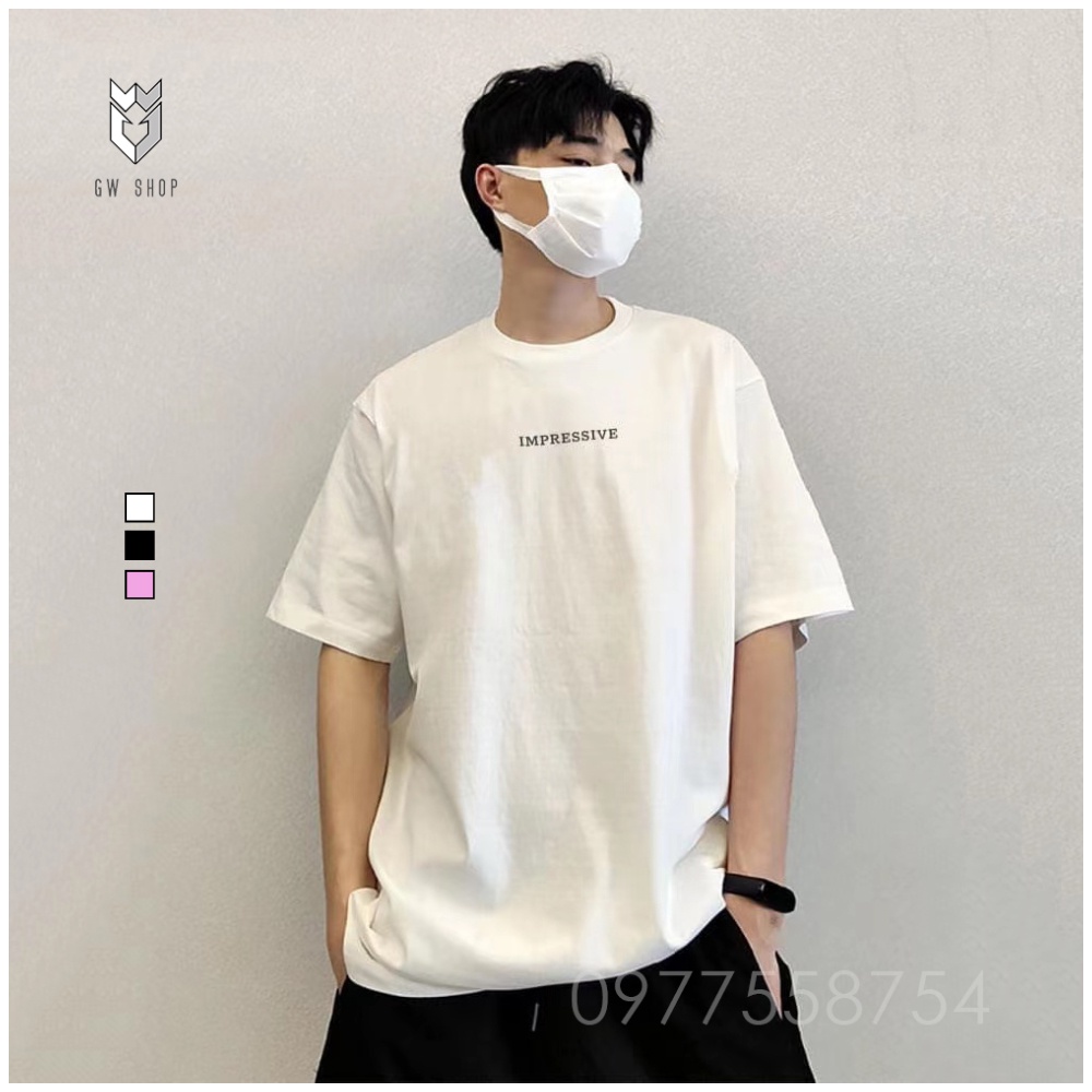 Áo thun Unisex Cotton hàn quốc Impressive , áo phông nam nữ tay lỡ form rộng - GW Shop