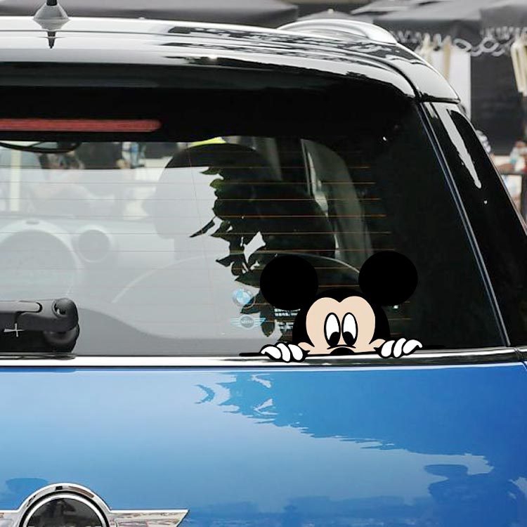 Decal hình chuột Mickey Minnie dán kính chiếu hậu xe hơi