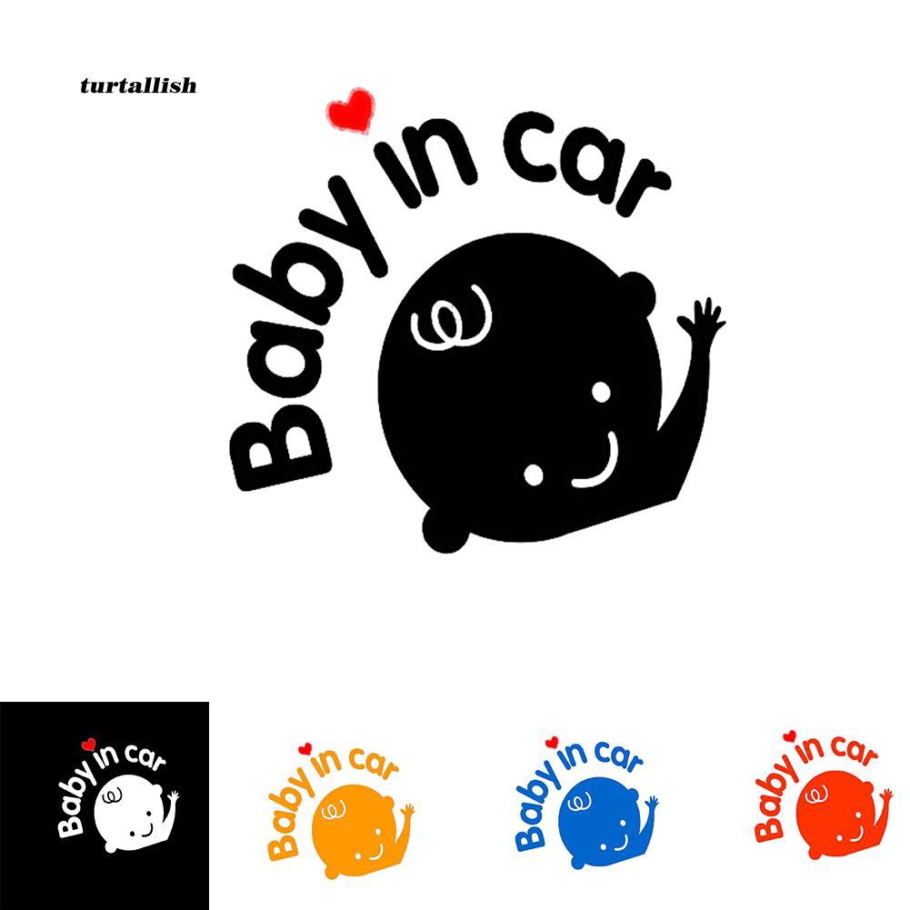 Giấy dán xe hơi in chữ Baby in Car đáng yêu