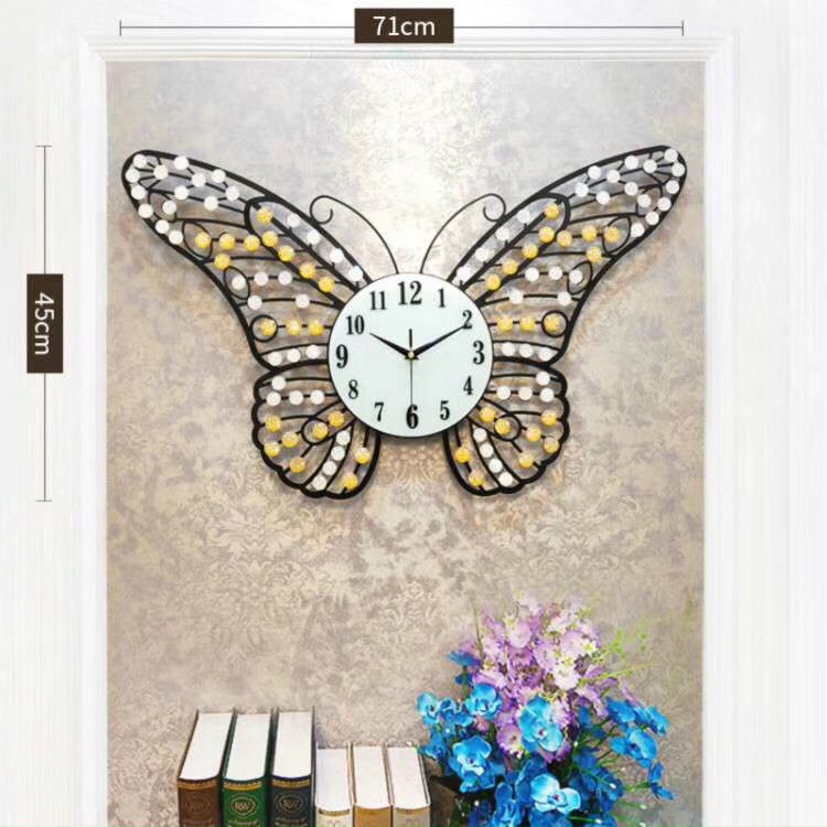 Đồng Hồ Trang Trí Nghệ Thuật Decor Phong Cách Mới Họa Tiết Bướm Xinh -DH692