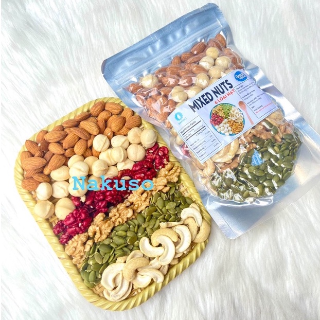 Hạt Mix 6 Loại Hạt Dinh Dưỡng Cao Cấp, Mixed Nuts NAKUSO (500Gr)