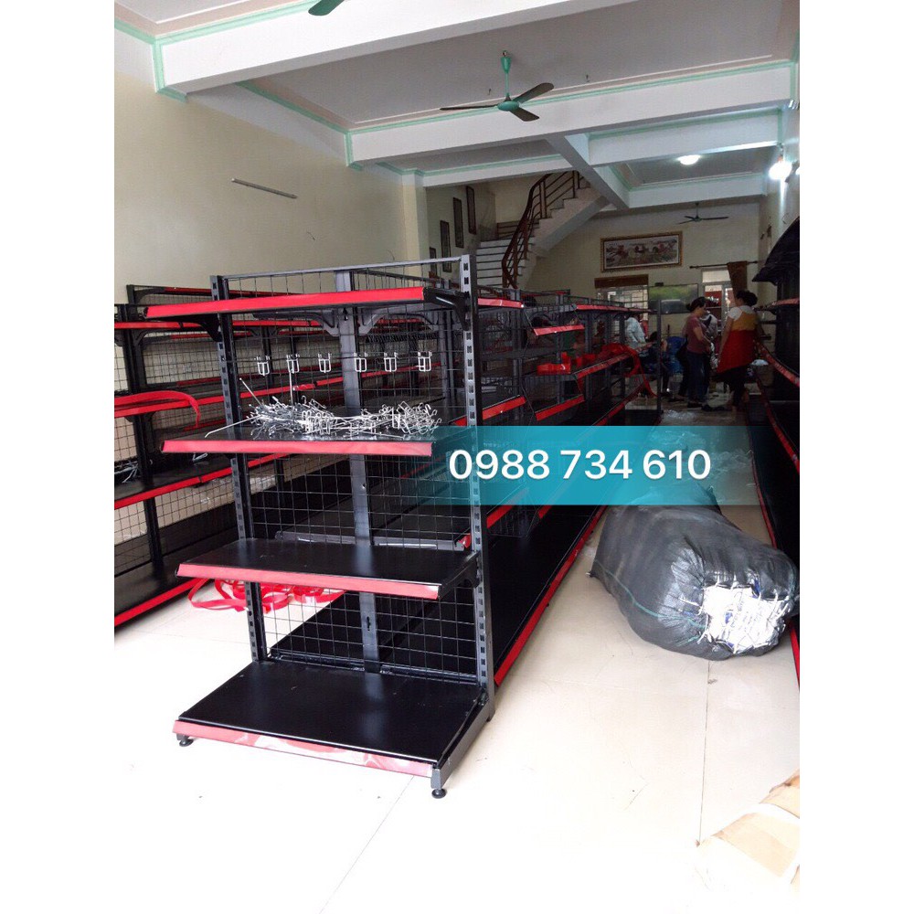 Kệ sắt để hàng siêu thị màu đen