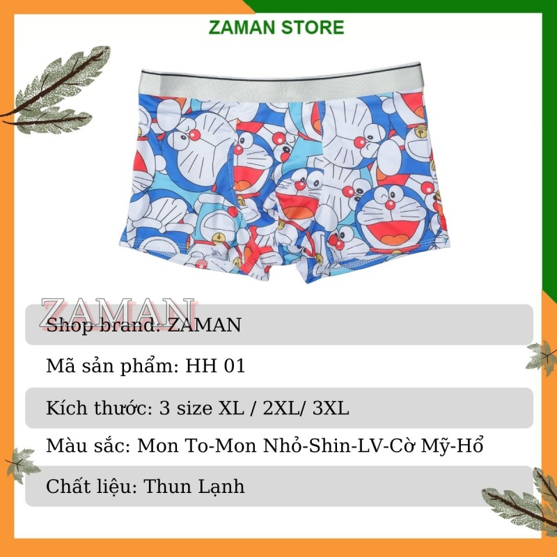 Quần lót nam, sịp đùi thun lạnh cao cấp họa tiết nhân vật hoạt hình Đoremon chất thun lạnh siêu chất | Zaman