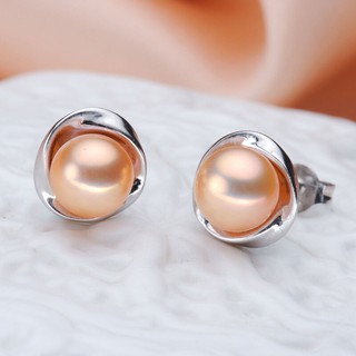 bông tai bạc kiểu vành mini, hạt NT xinh xắn